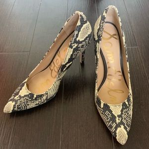 Sam Edelman Hazel Snakeskin Pointy Toe Pumps